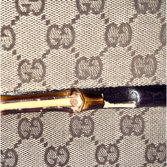 Gucci GG Canvas Bamboo Bar Clutch – Mini Shoulder Bag - Picture 12 of 15